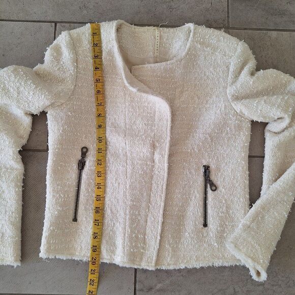 Truth and Pride Moto Jacket Women's Cream Metallic Long Sleeve Size S - Picture 7 of 9